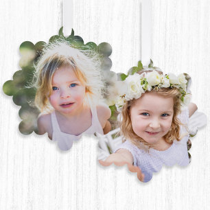 Simple Kids Photo Keepsake Cute Tree Decoration Card