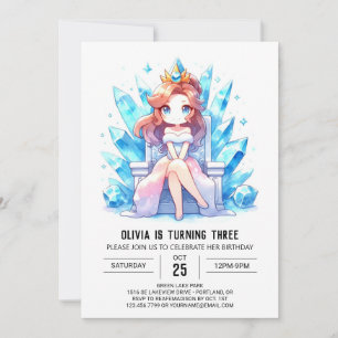 Simple Kids Princess Birthday Invitation