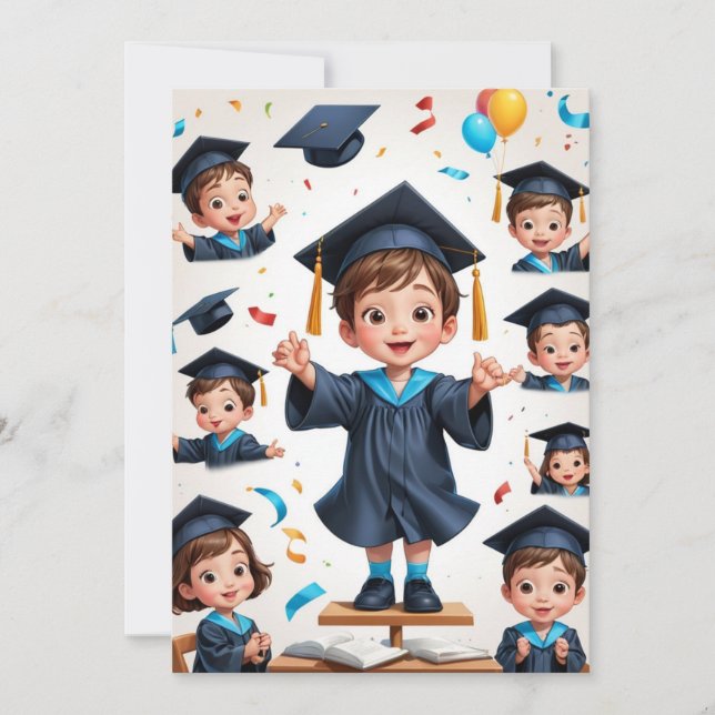 Simple kindergarten graduation invitation (Front)