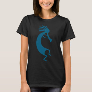 Simple Kokopelli drawing in ocean blue T-Shirt