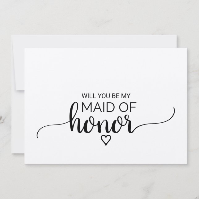 Simple Kraft Calligraphy Maid Of Honour Proposal Invitation (Front)