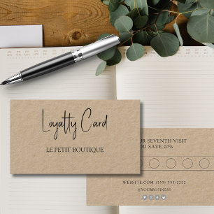 Simple Kraft Customer  Loyalty Card