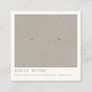 Simple Kraft Earring  Jewellery Display Square Business Card