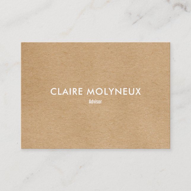Simple Kraft Modern Professional Business Card (Front)