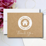 Simple Kraft Paper Custom Business Logo Message Thank You Card<br><div class="desc">Upload your logo, add a message and website address, and easily create your business logo thank you card. Click CUSTOMIZE to change the text color. You can TRANSFER this DESIGN on other Zazzle products and adjust it to fit most of the Zazzle items. You can also click the CUSTOMIZE button...</div>