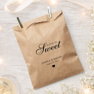 Simple Kraft Paper Love is Sweet Wedding Favour Ba Bags