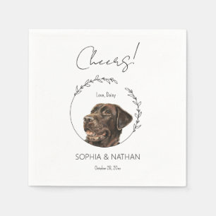 Simple Labrador Retriever Dog Wedding Cocktail  Napkin