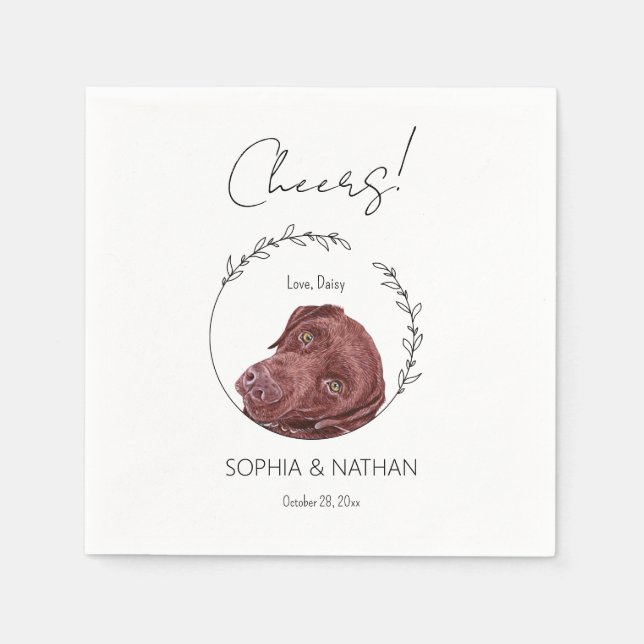 Simple Labrador Retriever Dog Wedding Cocktail  Napkin (Front)