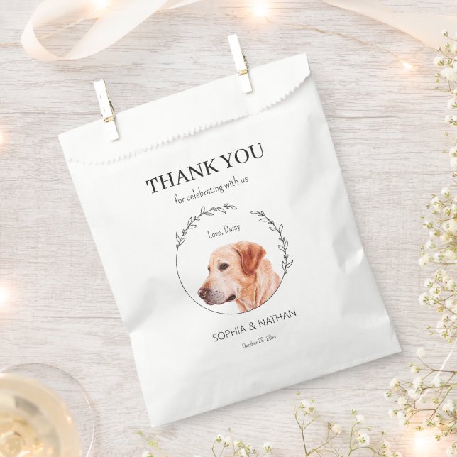Simple Labrador Retriever Dog Wedding Thank You Favour Bags (Clipped)