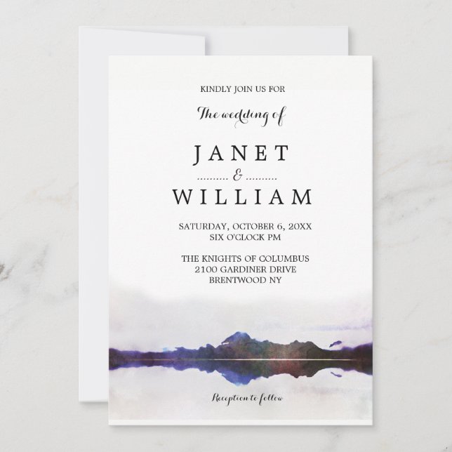 Simple Landscape Wedding by Ozias Invitation (Front)