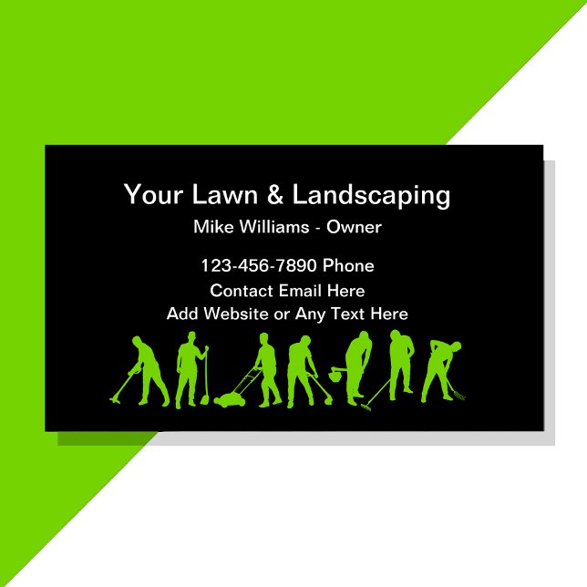 Simple Landscaping And Lawn Care  Business Card (Creator Uploaded)