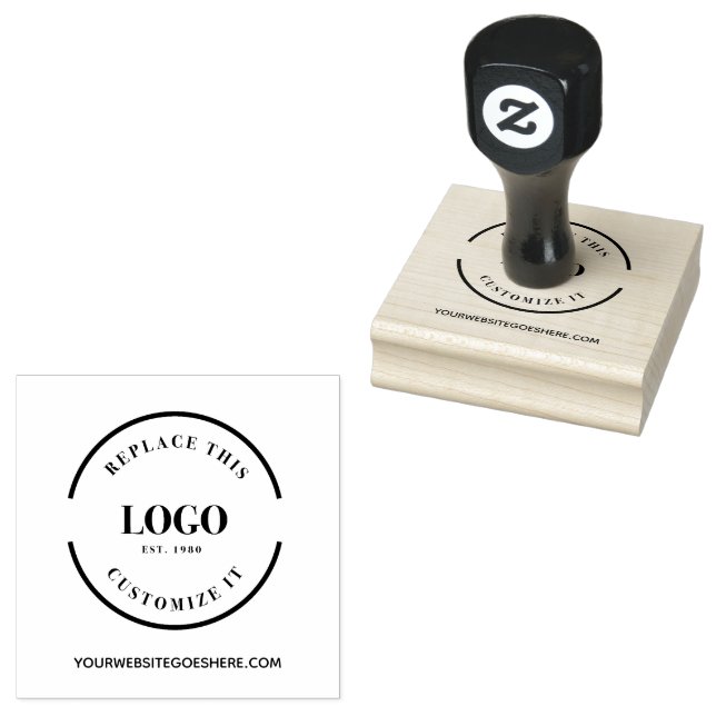 Simple Large business logo and website custom Rubber Stamp (Stamped)
