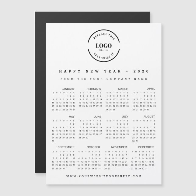 Simple large Logo Happy New Year 2026 Promotional (Front/Back)