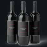 Simple Las Vegas Black White Red Event Wine Label<br><div class="desc">Simple black, red, and white custom wine labels that can be used with any modern event! The font and colours of our design match the "We're Getting Married." Las Vegas Wedding Invitation suite. Customise with your names and colours by clicking on the "Edit Design" button to the right of the...</div>