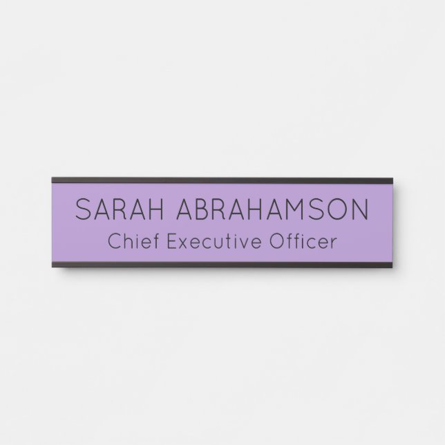 Simple Lavendar Purple Name Plate - Door Sign (Front)