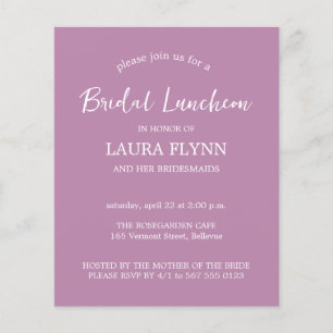Simple Lavender Budget Bridal Luncheon Invitation Flyer