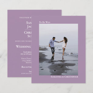 Simple Lavender BUDGET Wedding Photo Invitation