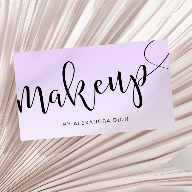 Simple lavender handwritten script calligraphy business card (Creator Uploaded)