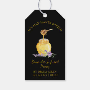 Simple Lavender Infused Honey Hang Tag l Black