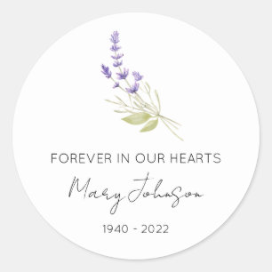 Simple Lavender Memorial  Classic Round Sticker