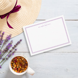 Simple Lavender Minimalist Monogram Two Border Card