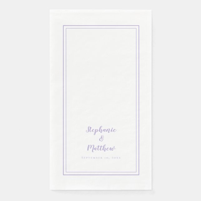 Simple Lavender Modern Minimalist Wedding Dinner Napkin (Front)