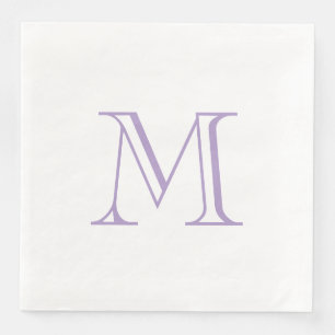 Simple Lavender Monogram Paper Napkin