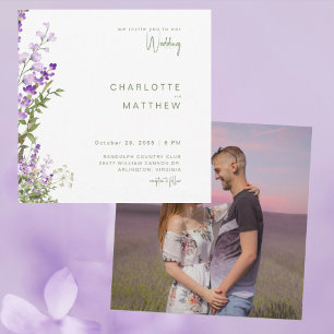 Simple Lavender Photo Square Wedding White