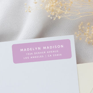 Simple Lavender Purple Elegant Return Address