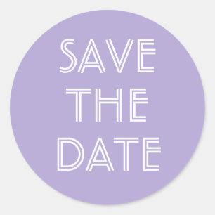 Simple Lavender Save The Date Sticker