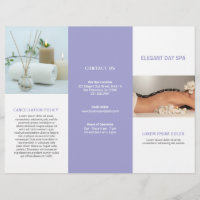 Simple Lavender Spa Elegant Trifold Brochure