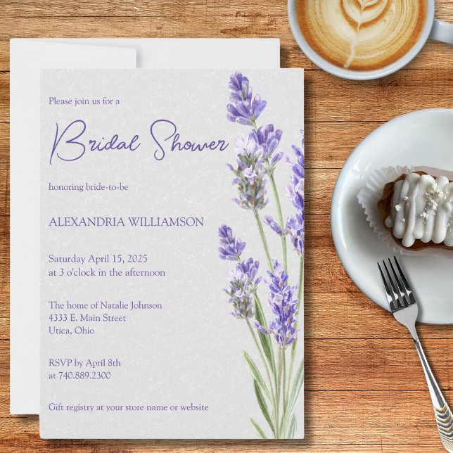 Simple Lavender Sprigs Bridal Shower  Invitation (Creator Uploaded)