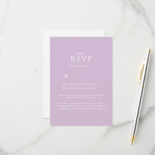 Simple Lavender Website Wedding RSVP Card