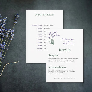 Simple Lavender Wedding Details Enclosure Card