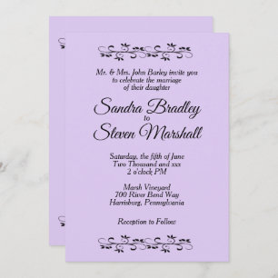 Simple Lavender Wedding Invitation