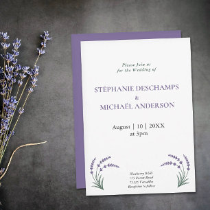 Simple Lavender Wedding Invitation