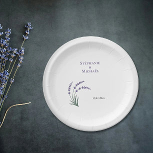 Simple Lavender Wedding Paper Plate