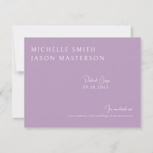 Simple Lavender Wedding Save the Date