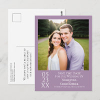 Simple Lavender Wedding Save the Date Photo