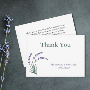 Simple Lavender Wedding Thank You Card