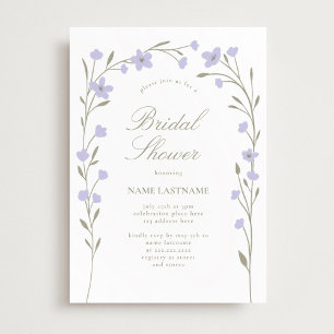 Simple Lavender Wildflower Bridal Shower Invitation