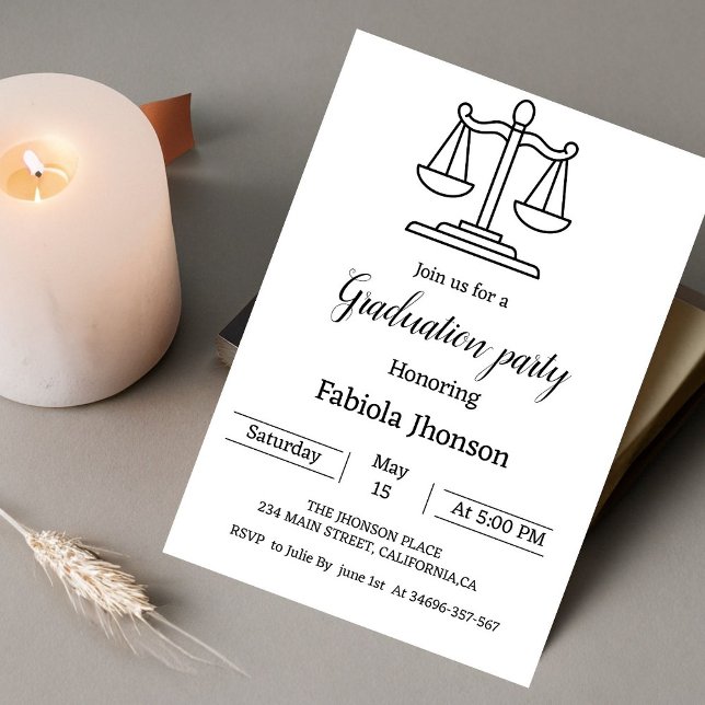 Simple law  university graduation party  announcement (Creator Uploaded)