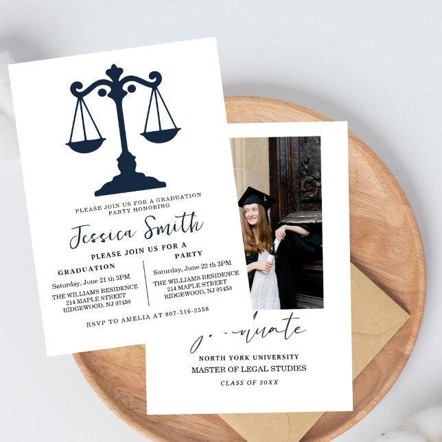 Simple Law University Graduation Party Invitation (Creator Uploaded)
