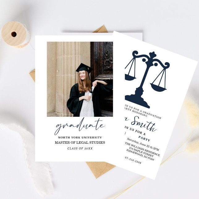 Simple Law University Graduation Party Invitation (Creator Uploaded)