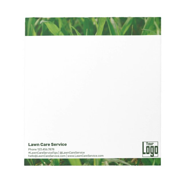 Simple Lawn Care Service Promotional Logo Text Notepad (Front)