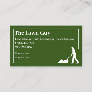 Simple Lawn Mowing Service Business Cards