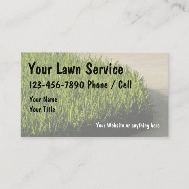 Simple Lawn Mowing Services Business Card (Front)