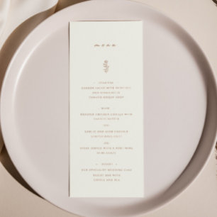 Simple Leaf Beige Terracotta Wedding Dinner Menu
