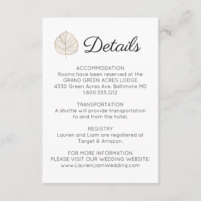 Simple Leaf Enclosure Card (Front)