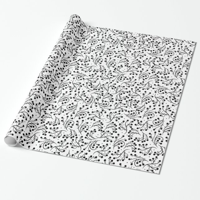 Simple Leaf Pattern with Editable BG Wrapping Paper (Unrolled)